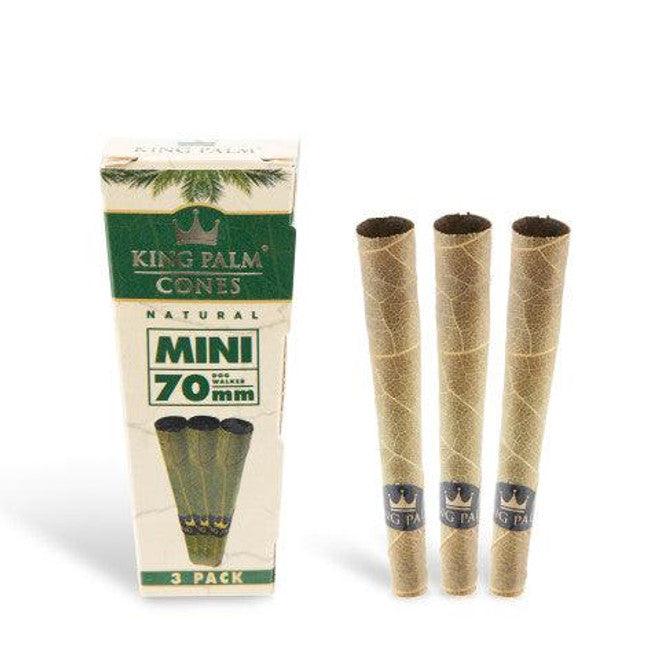 King Palm Natural 3pk Pre-Rolled Palm Cones - Mini 70mm - {{ID Delivery Services }}