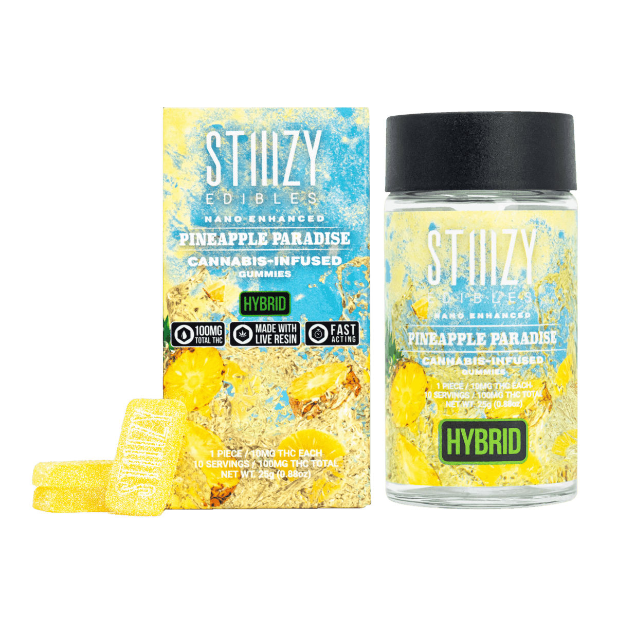 STIIIZY 100mg THC Gummy PINEAPPLE PARADISE - {{ID Delivery Services }}